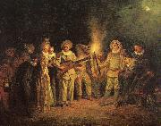 Jean-Antoine Watteau Love in the Italian Theatre oil on canvas